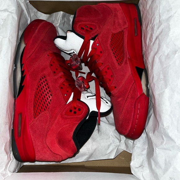 Jordan 5 Red Suade - Picture 1 of 11